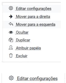 botões de edição