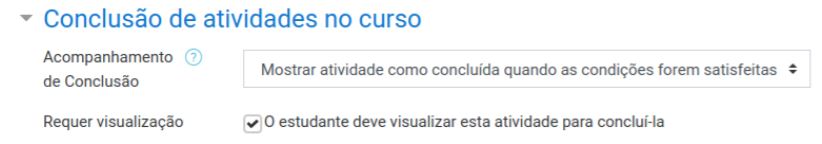 conclusão de atividade