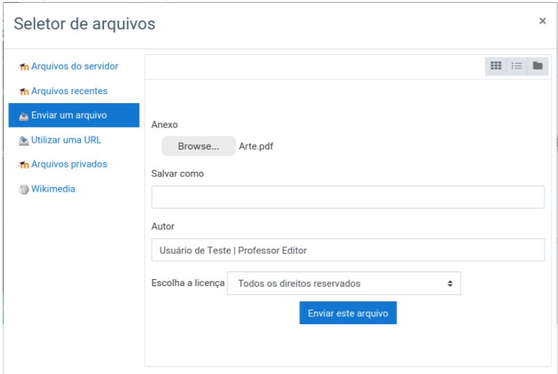 seletor de arquivos