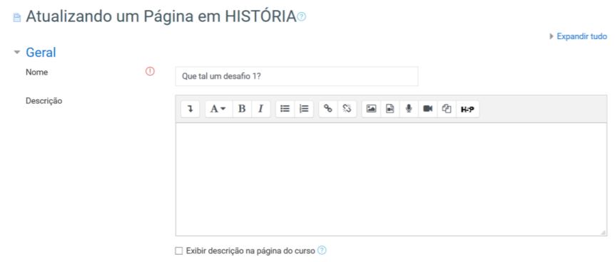 atualizando página